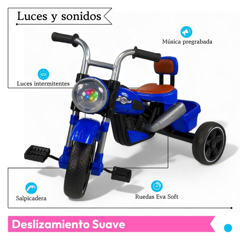 Triciclo Infantil C&oacute;modo C/ Luces y Sonido TEK-... image number null
