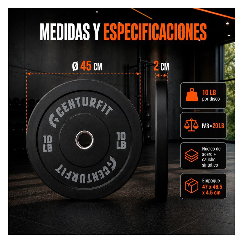 Par Disco Bumper Olimpico Libras Centro Aceroca... image number null