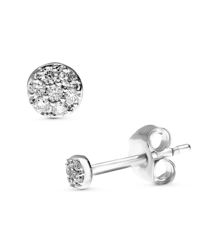 Broqueles De Oro Blanco 14k Con 5pts De Diamant... image number null