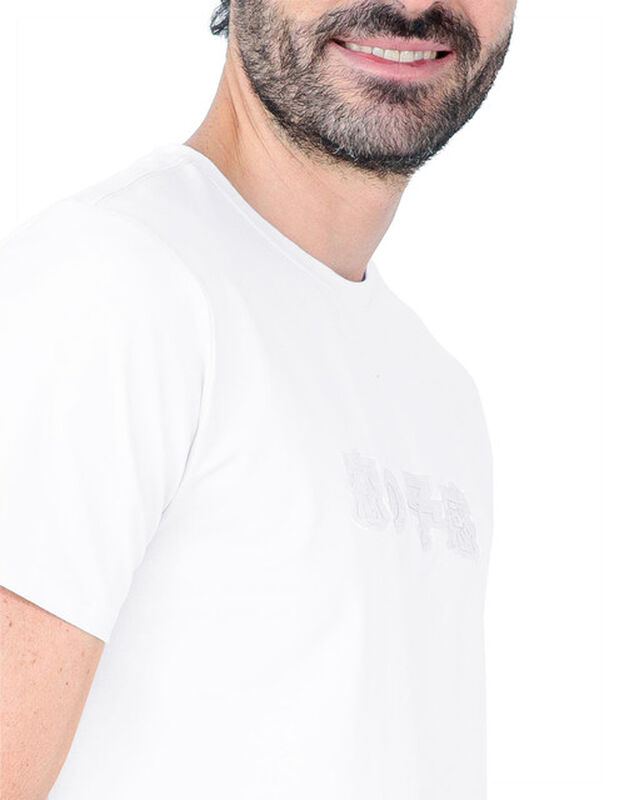 Playera Caballero Cuello Redondo Estampado Blan... image number null