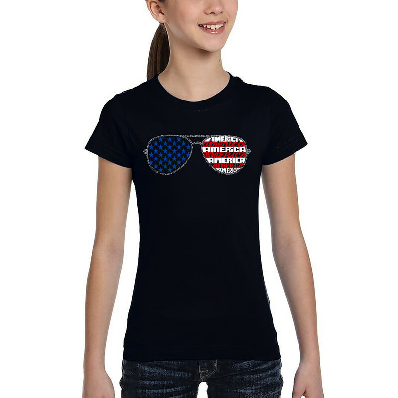 Camiseta Word Art Para Ni&ntilde;a - Lentes Americana ... image number null