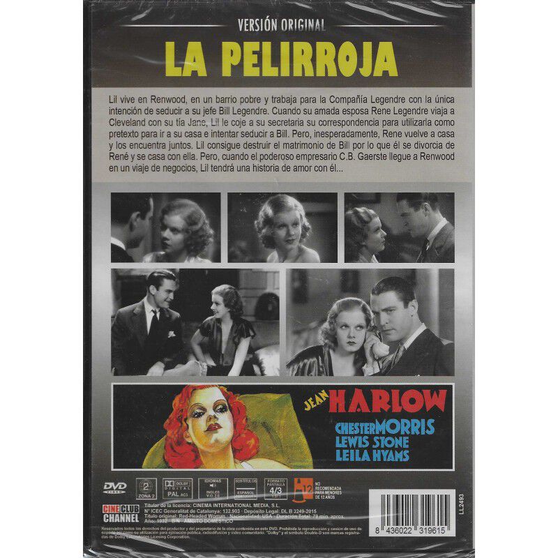 La Pelirroja [dvd] (1932) Red-headed Woman image number null