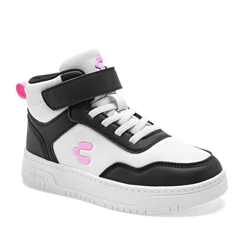 Charly Tenis urbano para ni&ntilde;a blanco negro, agu... image number null