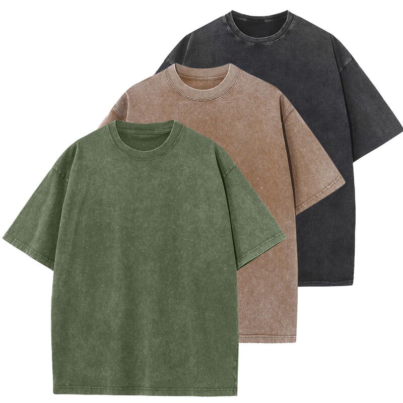 Camiseta Keepshowing Pack de 3 Negro, Caf&eacute; y Ve... image number null