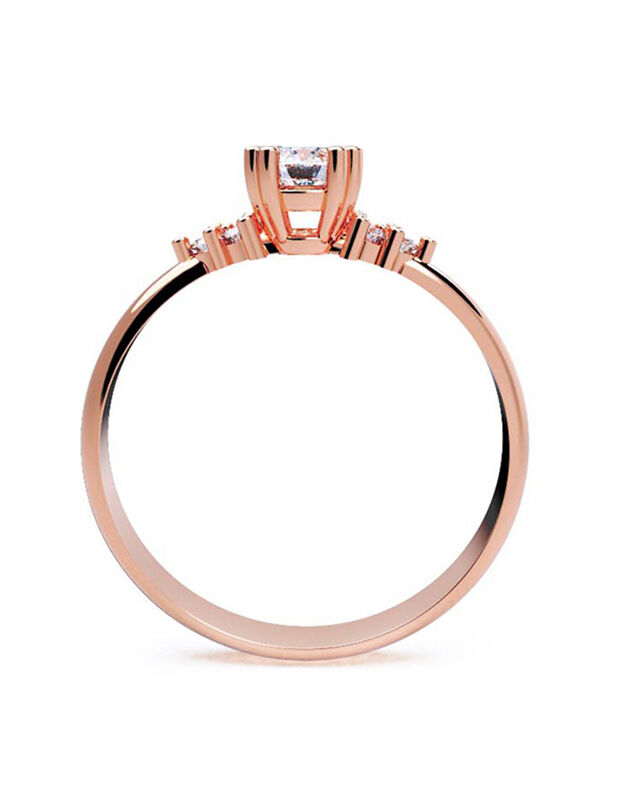 Anillo de Compromiso en Oro de 14K con Circonia... image number null