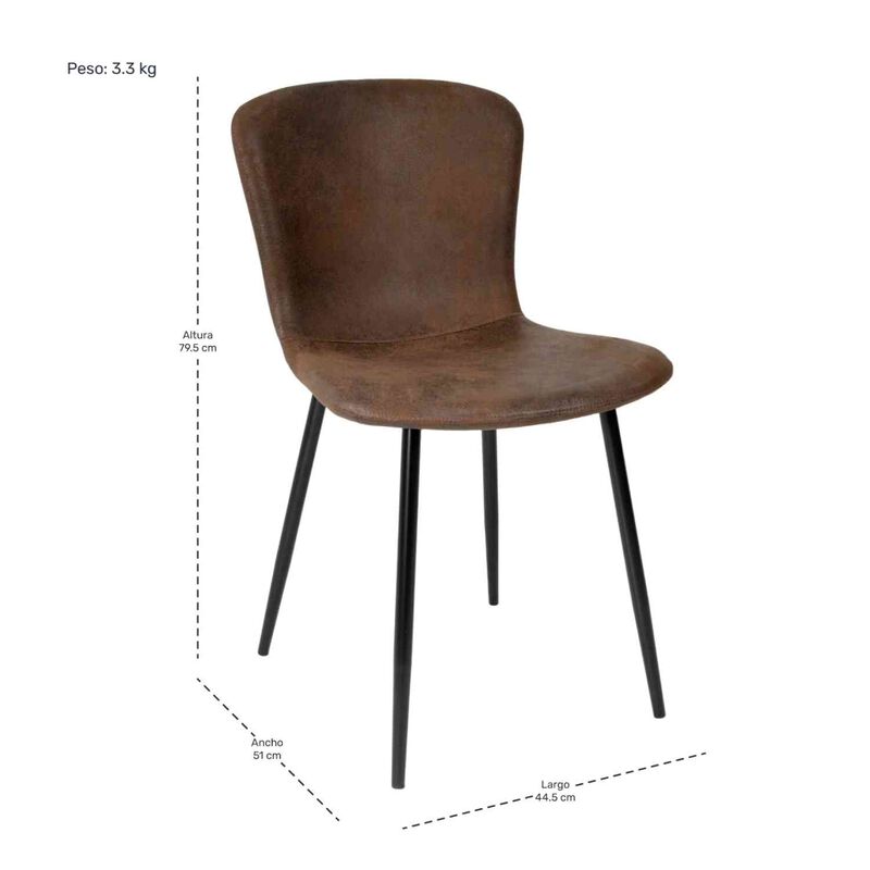 Set Juego 4 Sillas Comedor Cocina Ante Suede Ga... image number null