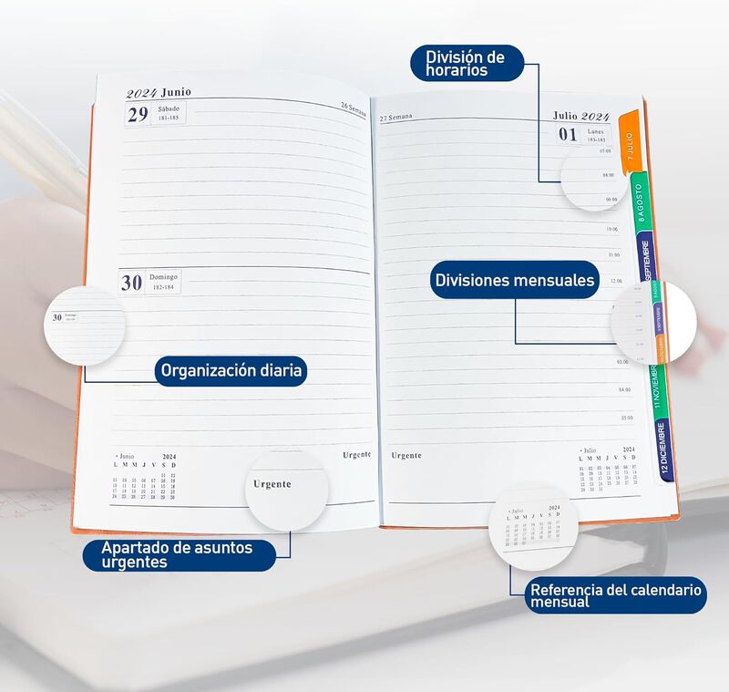 Agenda 2025 Negro con Pestañas Planificadoras B... image number null