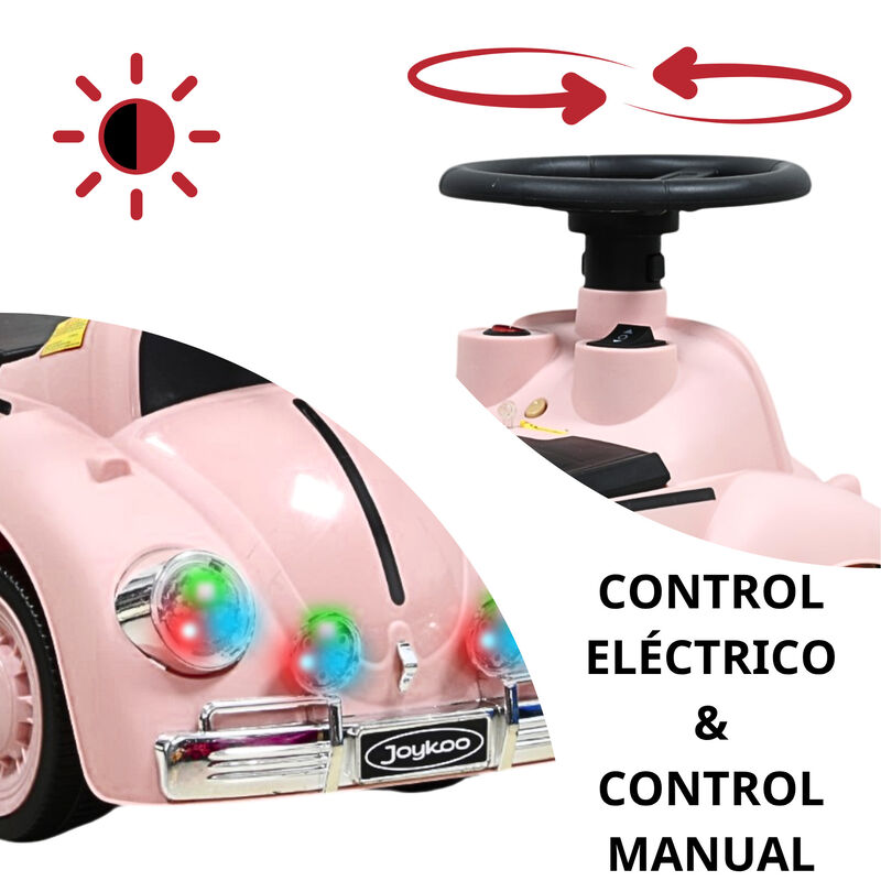 Montable El&eacute;ctrico Para Ni&ntilde;os 6v Con Bast&oacute;n Aju... image number null