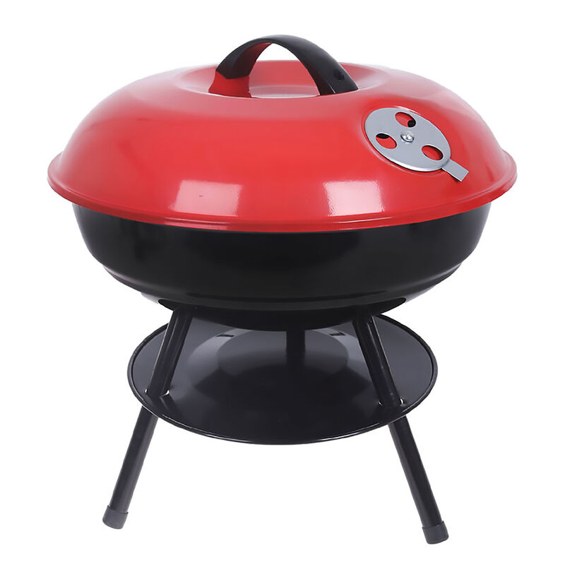 Asador al Carbón Circular Portátil Rojo image number null