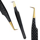 Pinza My Lash Tools De 13 cm Con Punta De Fibra Y Recubrimiento Dorado