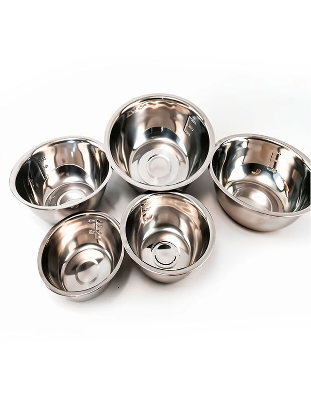 Set de 5 Bowls de Cocina de Acero Inoxidable, R... image number null