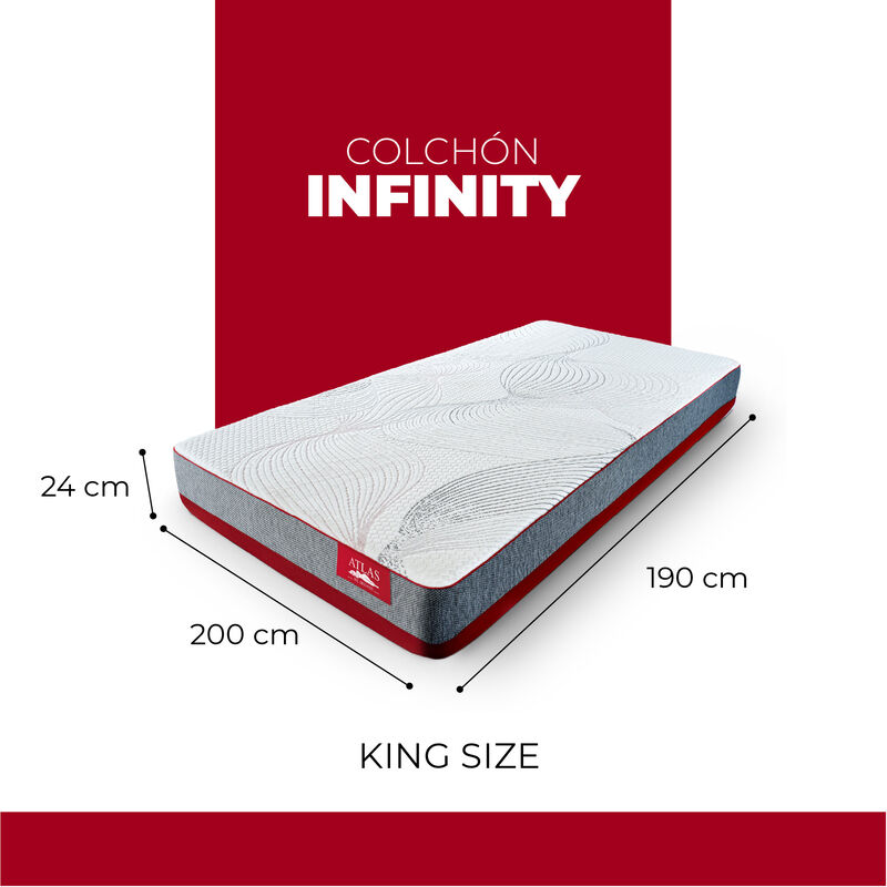 Colch&oacute;n King Size En Caja Atlas Infinity 24 cm,... image number null
