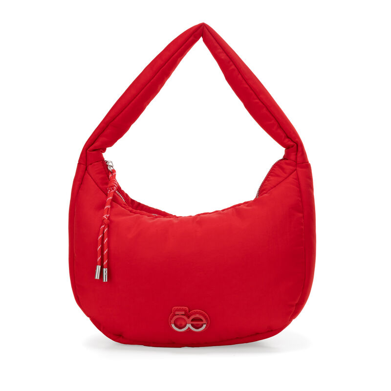 Bolsa Hobo Grande Look Puffy Color Rojo image number null