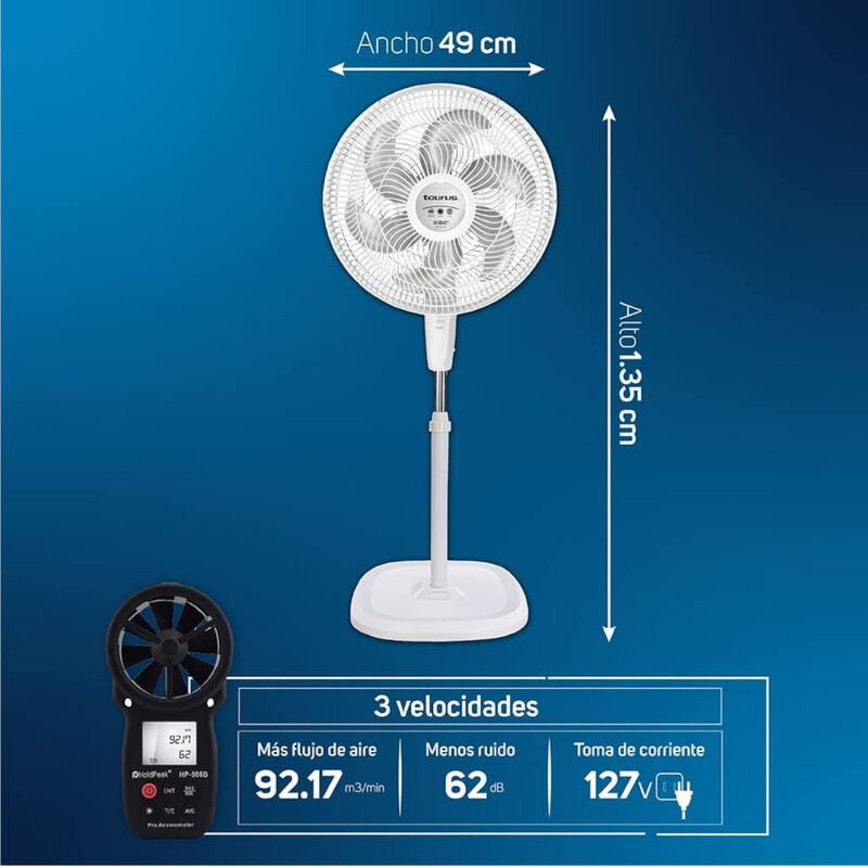 Ventilador de Pedestal y Pared 18" TAURUS 3 Vel... image number null