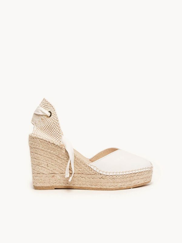 Alpargata de Cu&ntilde;a Alta Romero Napa Blanco image number null