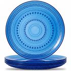 Plato De Cena Khen 27 cm Azul Oscuro Con Textura De Clavos &ndash; Juego De 4