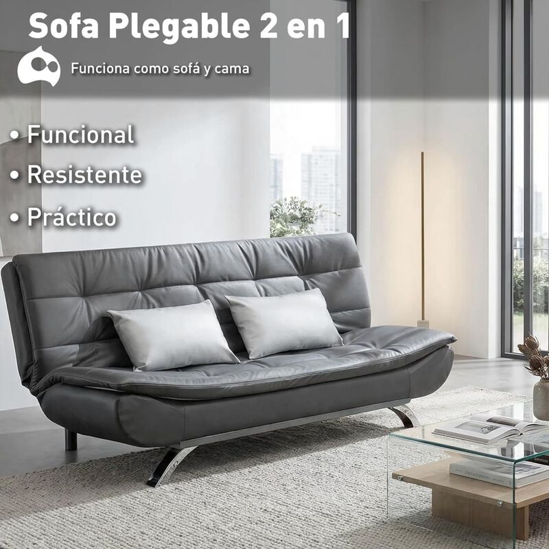 Sof&aacute; Cama 2 En 1 Con Estructura De Madera, Incl... image number null