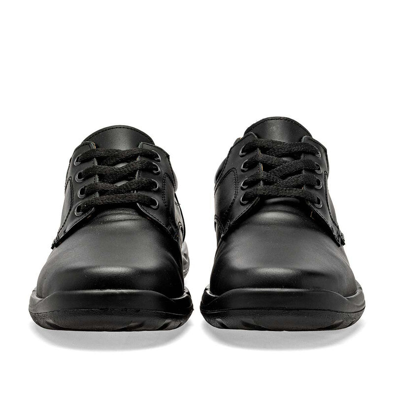 Audaz Zapato Escolar En Piel Para Ni&ntilde;o Negro Co... image number null