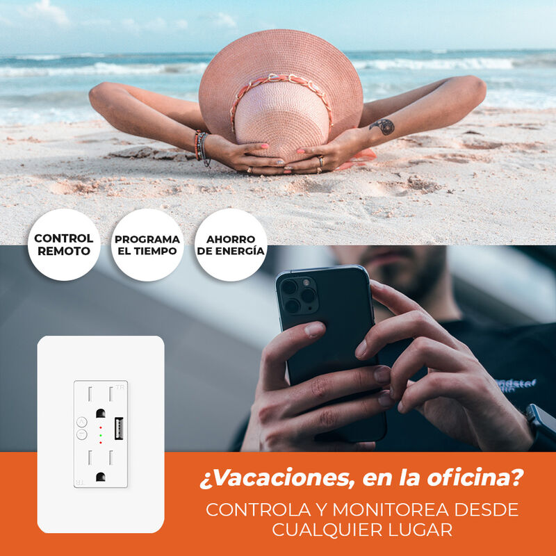 Tomacorriente Inteligente Wi-Fi, Multicontacto,... image number null