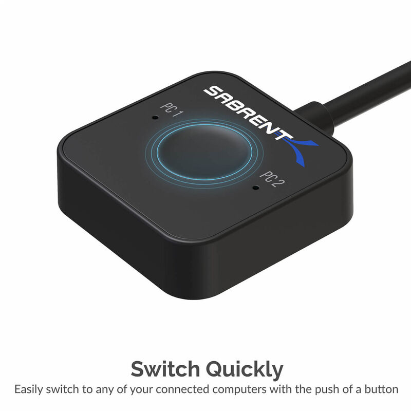 Conmutador KVM SABRENT USB-KCPD USB Tipo C de 2... image number null