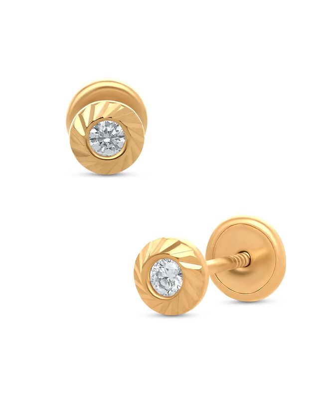 Broqueles Redondos De Oro Amarillo 14k Con 6.5p... image number null