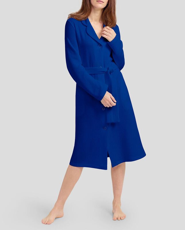 Bata Abotonada con Vivo Azul image number null