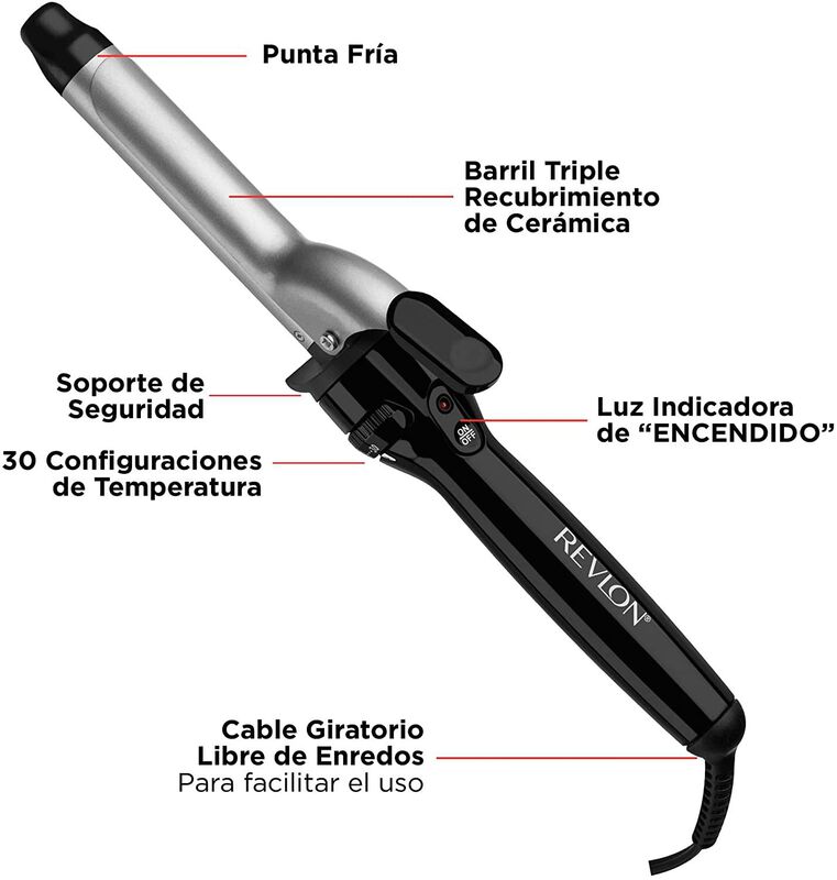 Tenaza Rizadora Revlon Rv051 Ceramica 1 Pul image number null