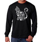 Camiseta De Manga Larga Word Art Para Hombre - Garras de Gato - Negro