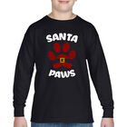 Camiseta De Manga Larga Word Art Para Ni&ntilde;o - Santa Paws - Negro