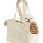 Transport&iacute;n Para Perros Onecute 43 cm Beige De Lados Suaves Y Plegable