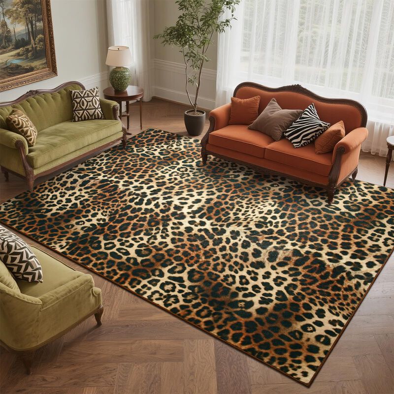 Alfombra Dweike 142 &times; 178 cm Estampado De Leopa... image number null