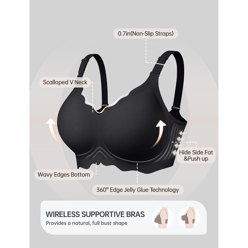 Sujetador Inal&aacute;mbrico Push-up Oeak 2 Pzs Negro ... image number null