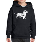 Sudadera Con Capucha Word Art Para Ni&ntilde;a - Perro Salchicha - Negro