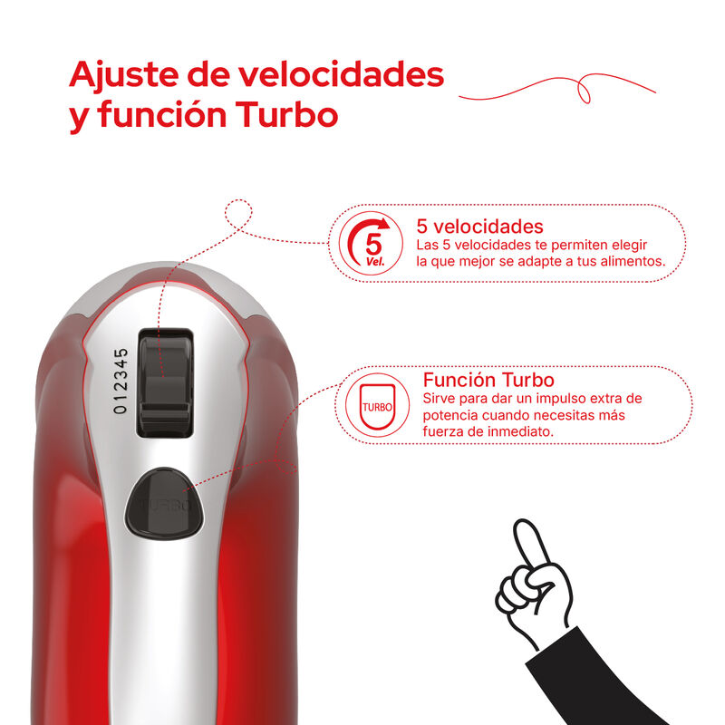 Batidora De Mano Cookit Chm01 400w 5 Velocidade... image number null
