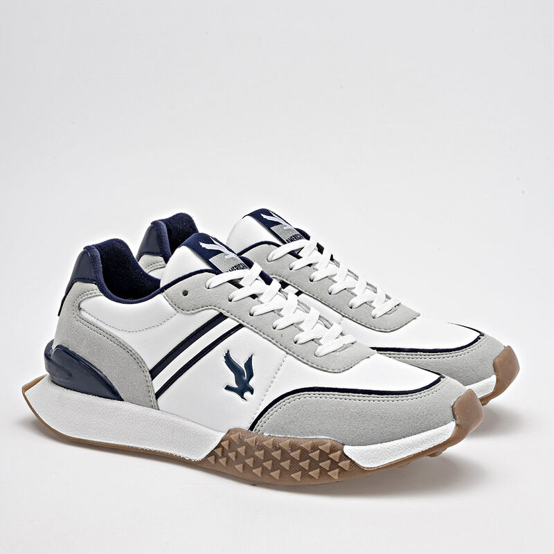 American Fire Tenis Para Hombre Blanco Gris Mar... image number null