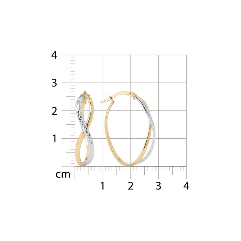 Arracadas Bicolor Diamantado Oro 10k 25x17mm | ... image number null