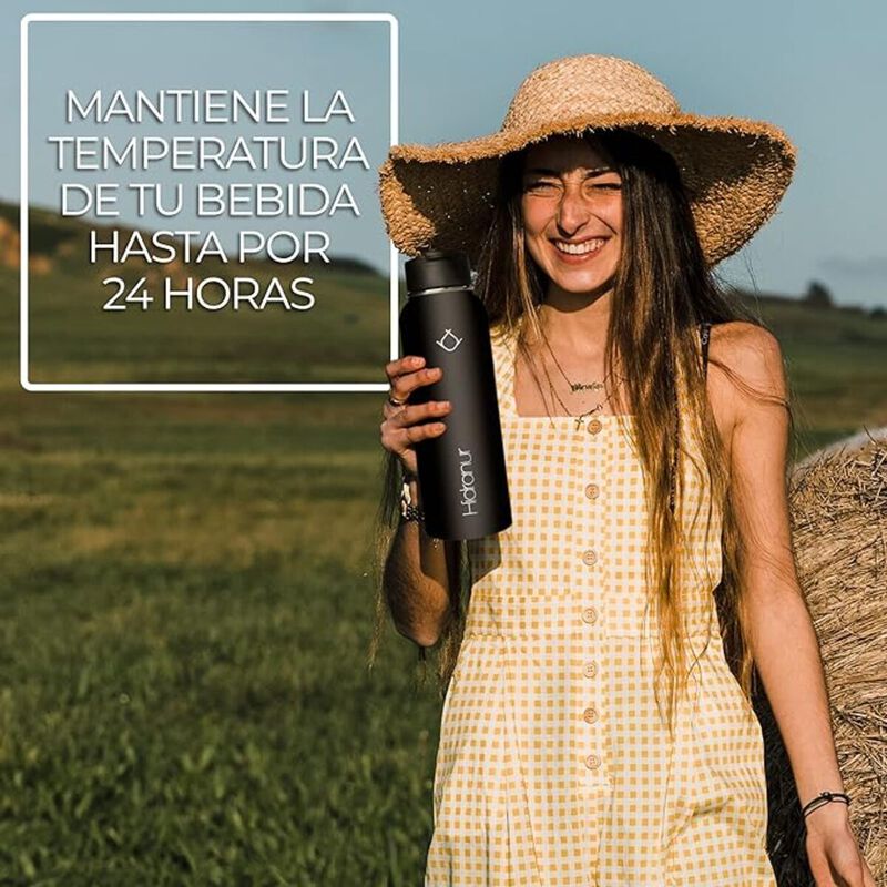 Termo de Acero Inoxidable con 3 tapas 18 Oz Neg... image number null