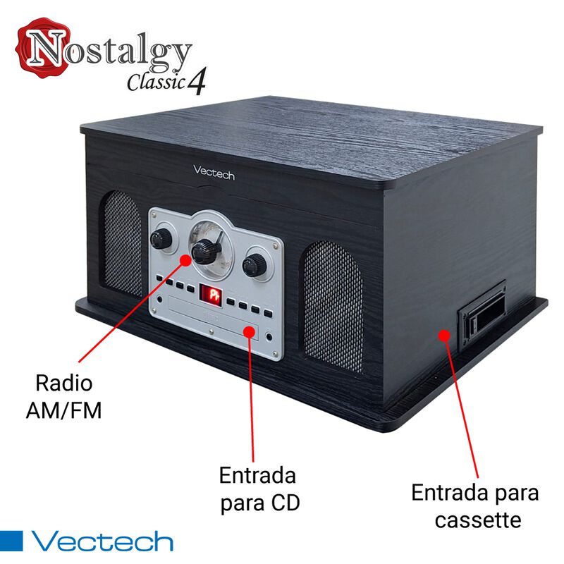Tocadiscos Retro Multifunci&oacute;n 5 En 1 Con Bocina... image number null