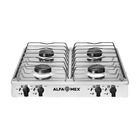 Parrilla Gas Alfamex 4 Quemadores Blanco Dise&ntilde;o Robusto