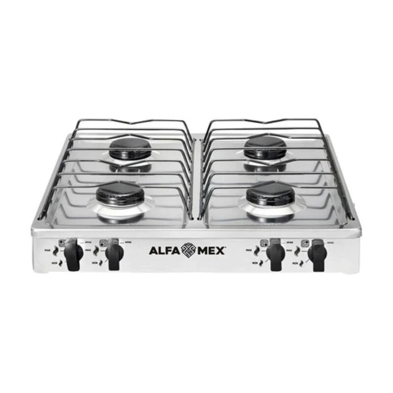 Parrilla Gas Alfamex 4 Quemadores Blanco Dise&ntilde;o... image number null