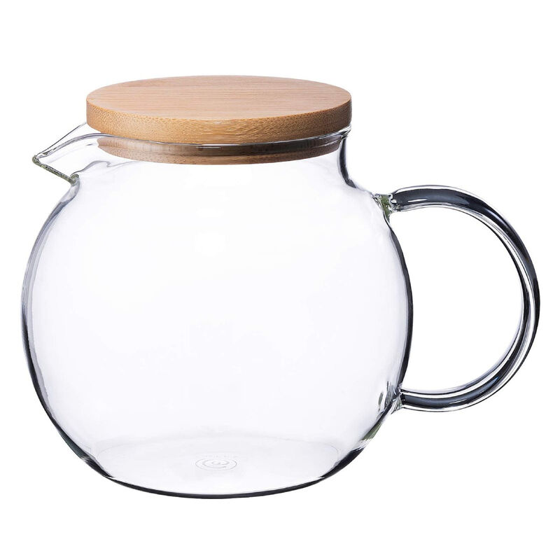 Jarra de cristal con tapa herm&eacute;tica de bamb&uacute; 1.... image number null
