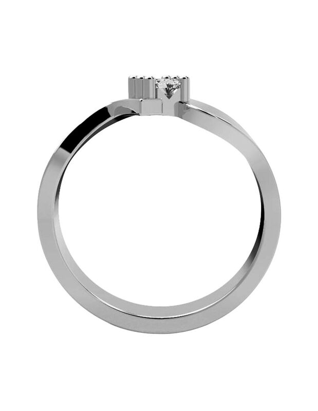 Anillo de Compromiso en Oro Blanco 14K con Circ... image number null