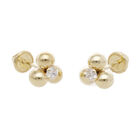 Broqueles De Oro Amarillo 10k Con Zirconia Prb-107-a