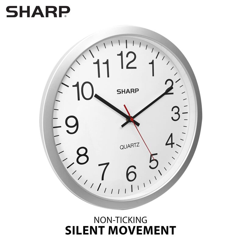 Reloj De Pared Sharp Silver De 35 Cm, Silencios... image number null