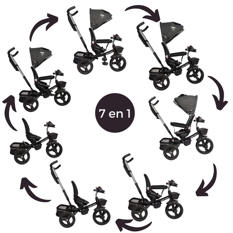Triciclo Evolutivo 7 En 1 Acero Con Asiento Gir... image number null