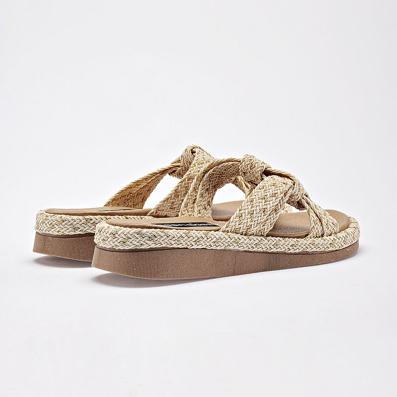 Been Class sandalia piso para mujer latte oro c... image number null