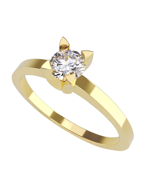 Anillo de Compromiso en Oro Amarillo 14K con Di... image number null