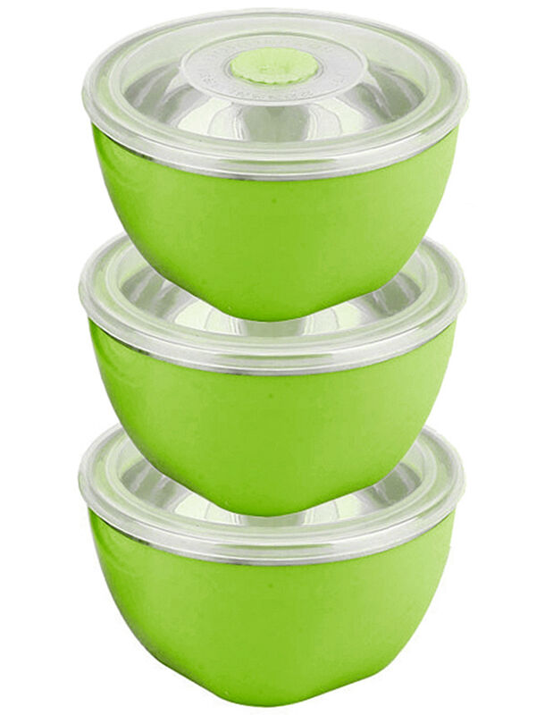 Juego de 3 Ensaladeras Acero Inoxidable con Tap... image number null