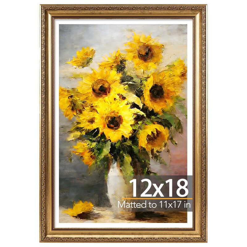 Marco De Fotos Jcjmy 30 &times; 46 cm Dorado Con Pasp... image number null