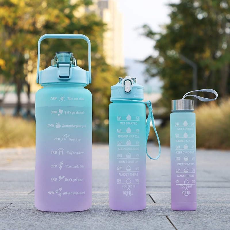 Set de 3 botellas motivadoras de colores image number null